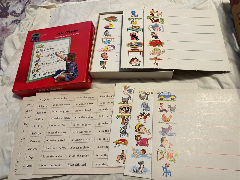 All Clear Sentence Fun Game Whitman 1962 Vintage Educational Learning Word Play
